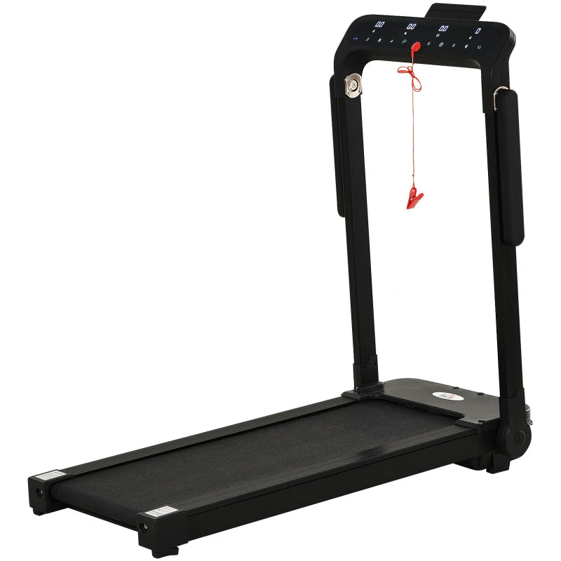 Ideal Treadmill With Handle Bars - 600W Foldable Steel Motorised Treadmill Black