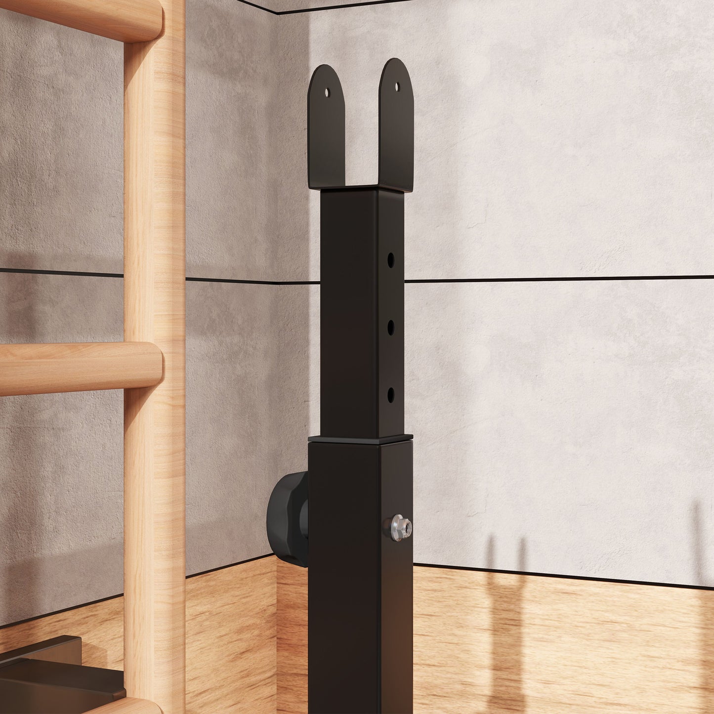 Folding Weight Bench with 2 Barbell Rack and Preacher Curl Bench