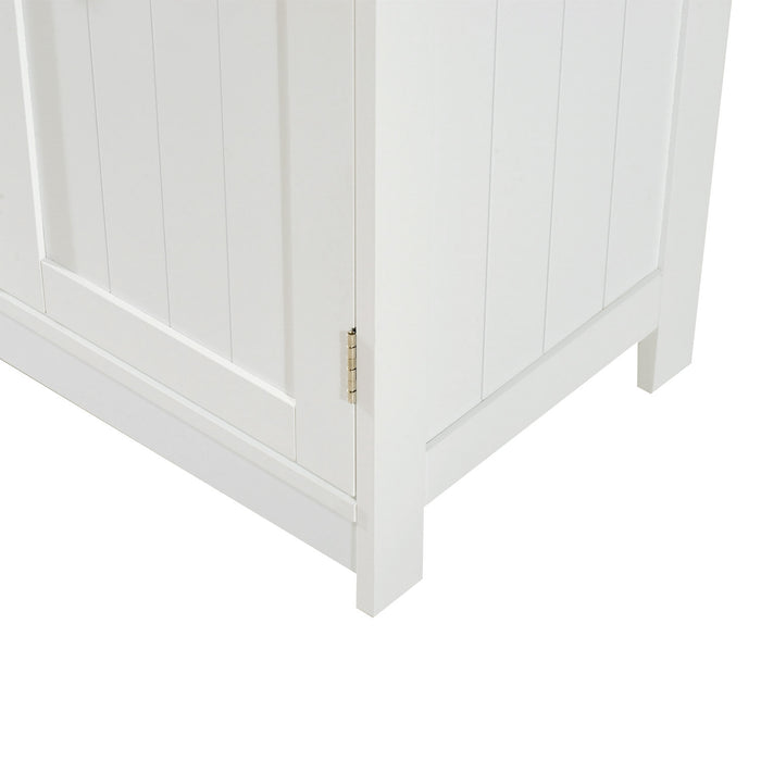 Under Sink Bathroom Storage Cabinet 2 Layers Vanity Unit Wooden - White