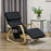 Rocking Chair Recliner Armchair with Adjustable Footrest, Black