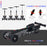 Kids 3 Wheel Scooter Adjustable Height w/ Flashing Wheels Music Water Spray Foldable Design Cool On Off Road Vehicle Black