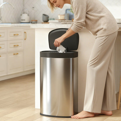 Automatic Kitchen Bin with Soft-Close Lid, 55L Sensor Wastebasket