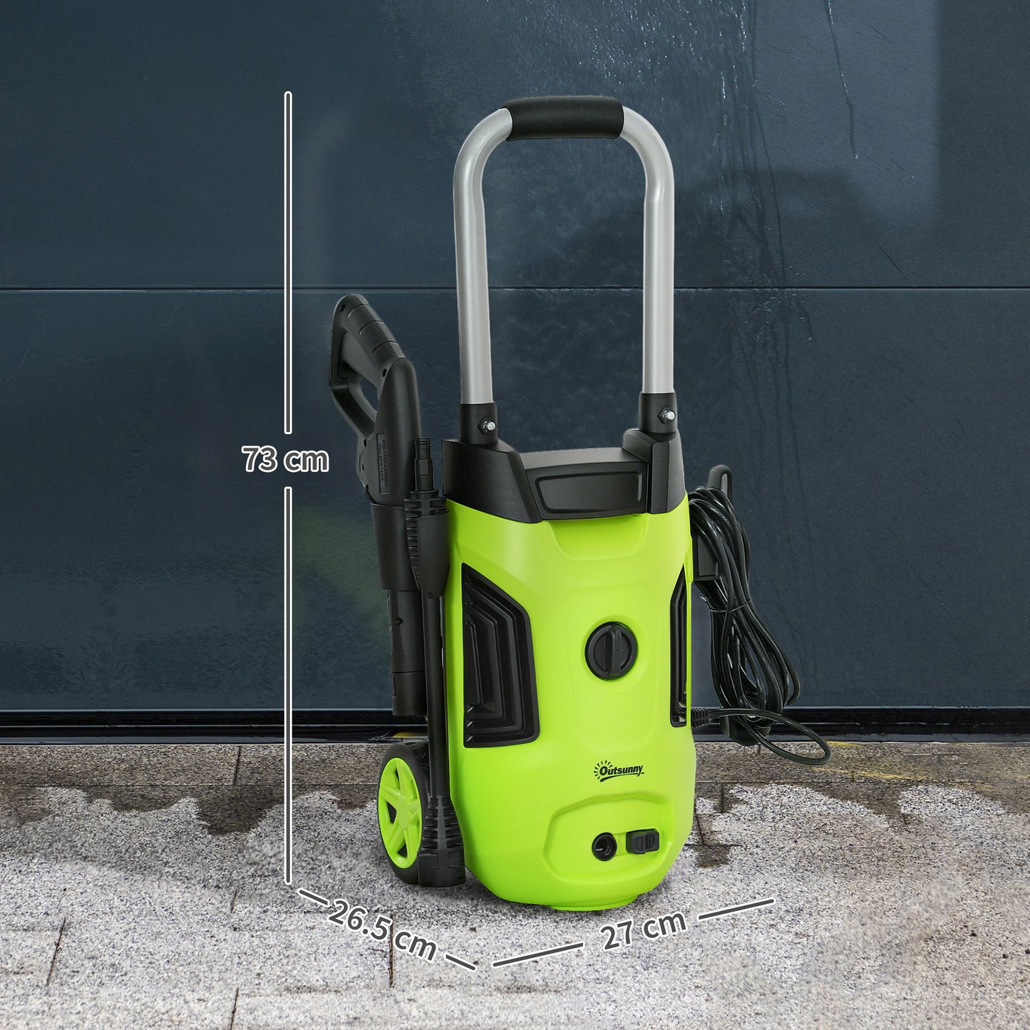1800W Power Washer 150 Bar Pressure with Adjustable Nozzle, Green
