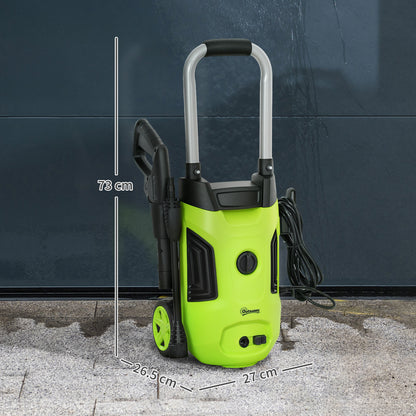 1800W Power Washer 150 Bar Pressure with Adjustable Nozzle, Green