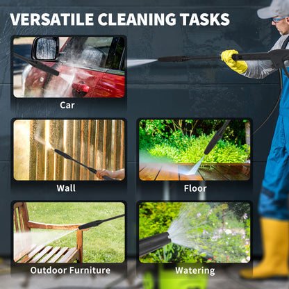 1800W Power Washer 150 Bar Pressure with Adjustable Nozzle, Green