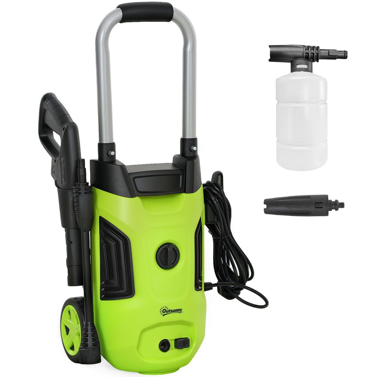 1800W Power Washer 150 Bar Pressure with Adjustable Nozzle, Green