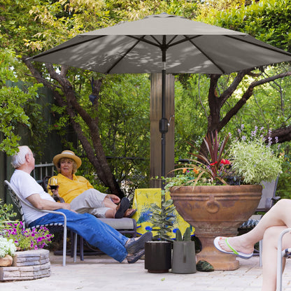 2.6M Garden Parasol Umbrella with Aluminium Pole, Tilt, Crank