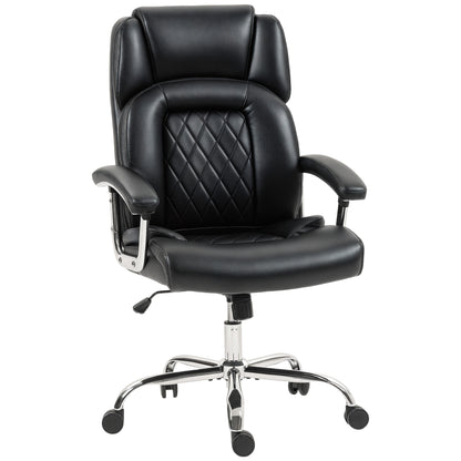 Office Chair 180kg, High Back Desk Chair with Spring Cushion, Black