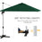 3 x 3(m) Square Cantilever Parasol with Cross Base, Crank Handle, Tilt, 360¬∞ Rotation and Aluminium Frame, Green