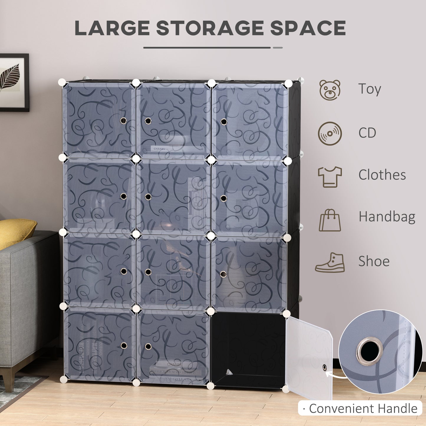 DIY Wardrobe Portable Interlocking Plastic Modular Closet Cube Organiser