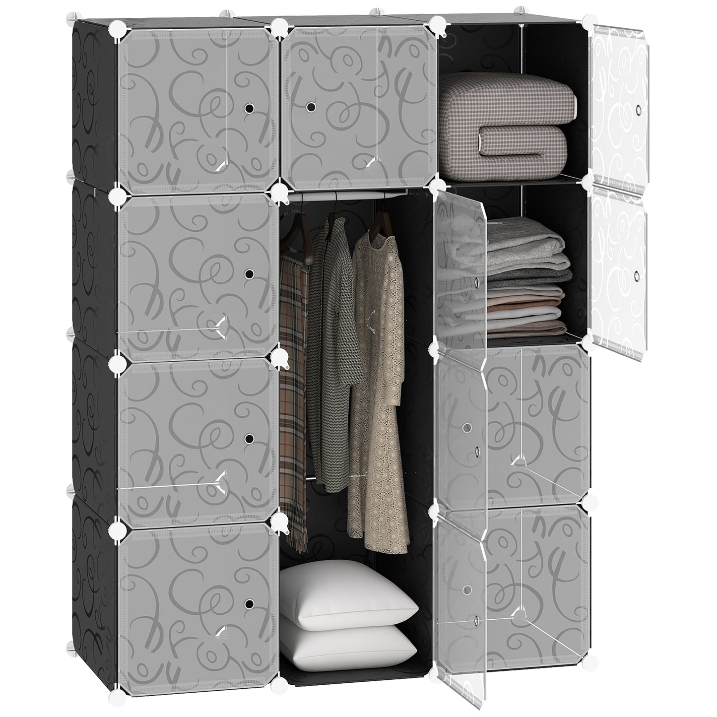 DIY Wardrobe Portable Interlocking Plastic Modular Closet Cube Organiser