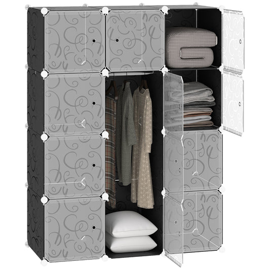 DIY Wardrobe Portable Interlocking Plastic Modular Closet Cube Organiser