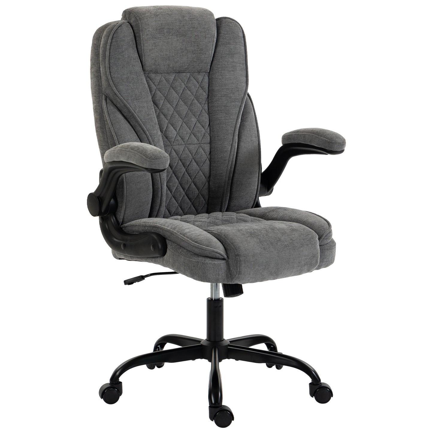 Office Chair, Computer Desk Chair with Flip-up Armrest, Grey