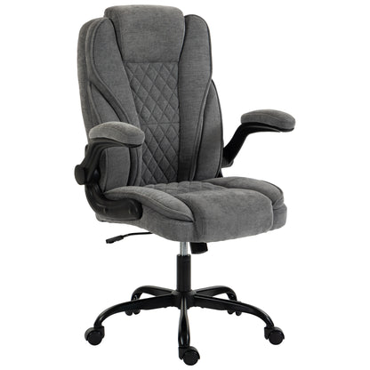Office Chair, Computer Desk Chair with Flip-up Armrest, Grey