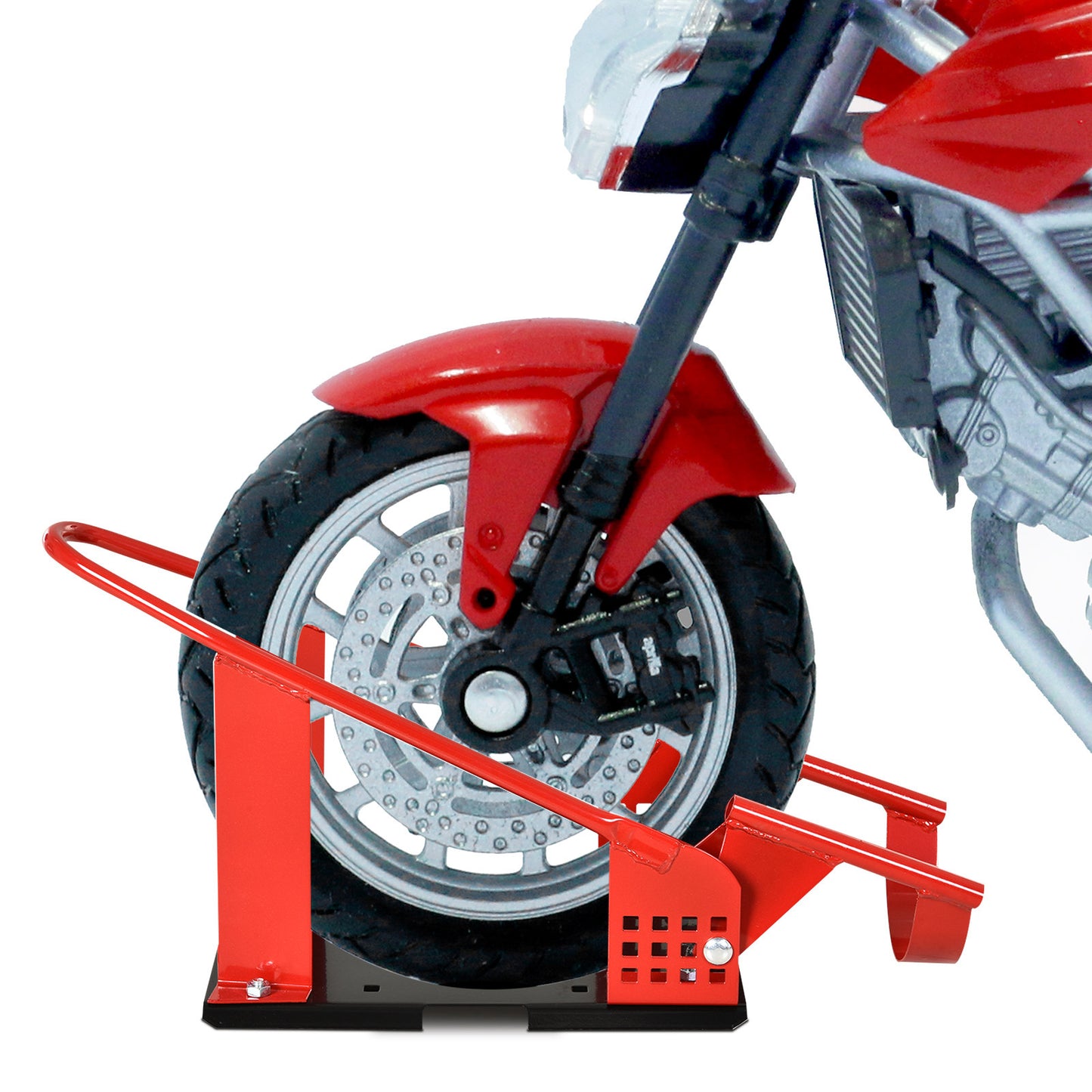 Motorcycle Wheel Chock 8-15.5 cm Metal Motorbike Holder Pre-Drilled Holes For Truck And Trailer