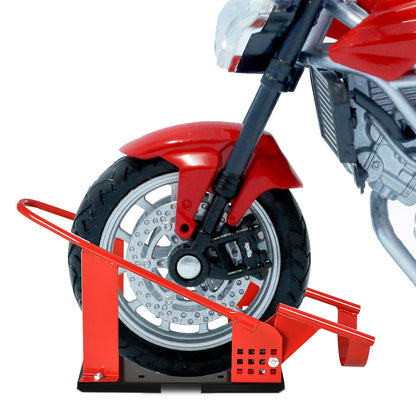 Motorcycle Wheel Chock 8-15.5 cm Metal Motorbike Holder Pre-Drilled Holes For Truck And Trailer