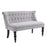 2 Seat Sofa Lounger Couch with Wood Frame Button Tufts Carved Legs Vintage Design Compact Home Bedroom Loveseat, Grey