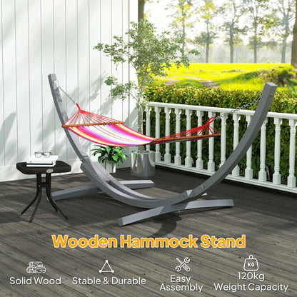 3(m) Wooden Hammock Stand for Garden, Patio, Grey