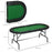 8 Player Folding Poker Table with Cup Holders, Metal Base, Green