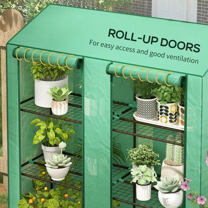 Mini Green House with 3 Tier Shelves, 151H x 143W x 46Dcm, Green