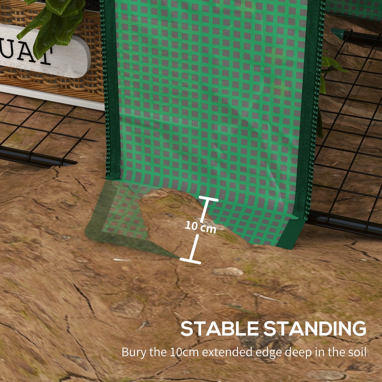 Mini Green House with 3 Tier Shelves, 151H x 143W x 46Dcm, Green