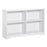 Simple Modern 4-Compartment Low Bookcase 2-Tier w/ Moving Shelves Cube Display Storage Unit Home Office Living Room Furniture White