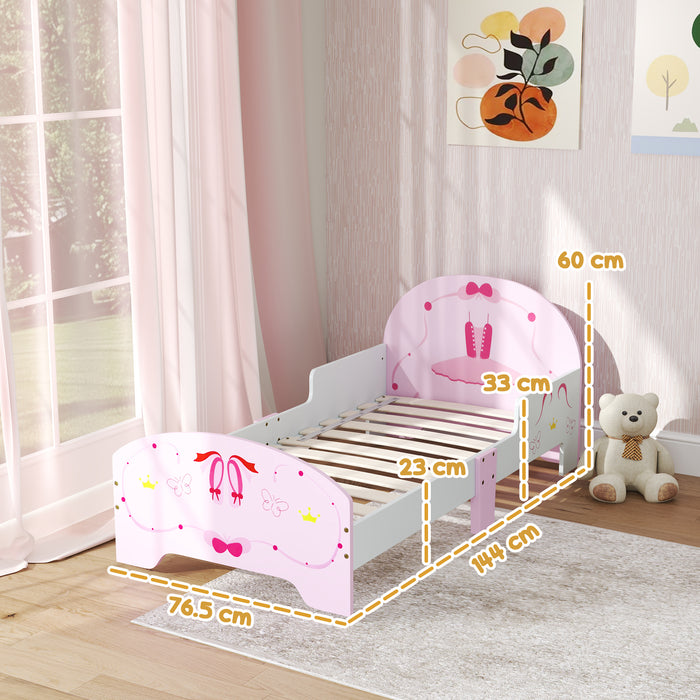 Ballet Theme Toddler Bed Frame with Safety Rails, for 3-6 Years