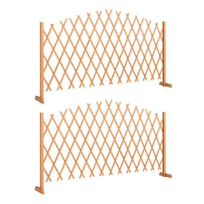 Wooden Expanding Fence Panels, 180 x 30 x 103cm, Brown