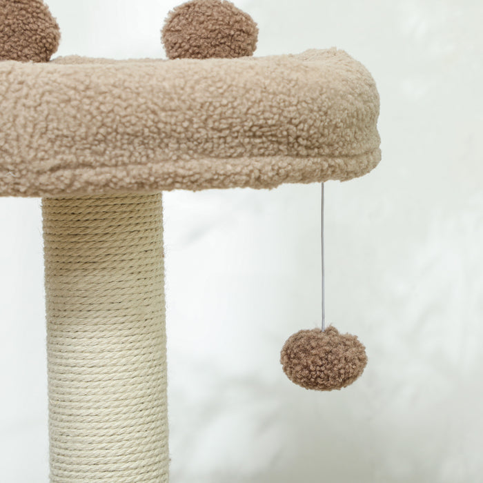 88cm Cat Tee for Indoor Cats, Cat Tower with Scratching Post, Brown