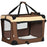 Pet Carrier, Foldable Cat Carrier Dog Bag with Cushion, for Small Dogs and Cats, 50 x 70 x 51 cm, Brown