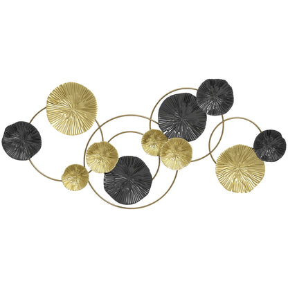 Hanging Wall Sculpture with Modern Lotus-Leaf Design, Metal Wall Art
