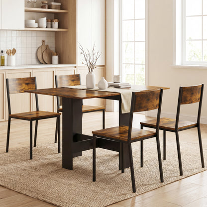 Wooden Folding Table Writing Desk Rustic Brown