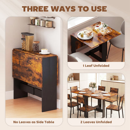 Wooden Folding Table Writing Desk Rustic Brown