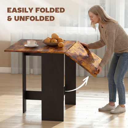 Wooden Folding Table Writing Desk Rustic Brown