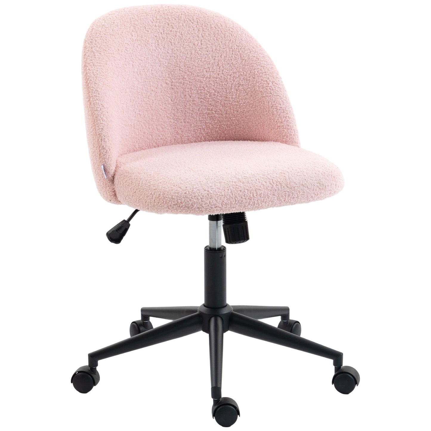 Desk Chair, Fluffy Swivel Office Chair for Makeup Vanity, Light Pink