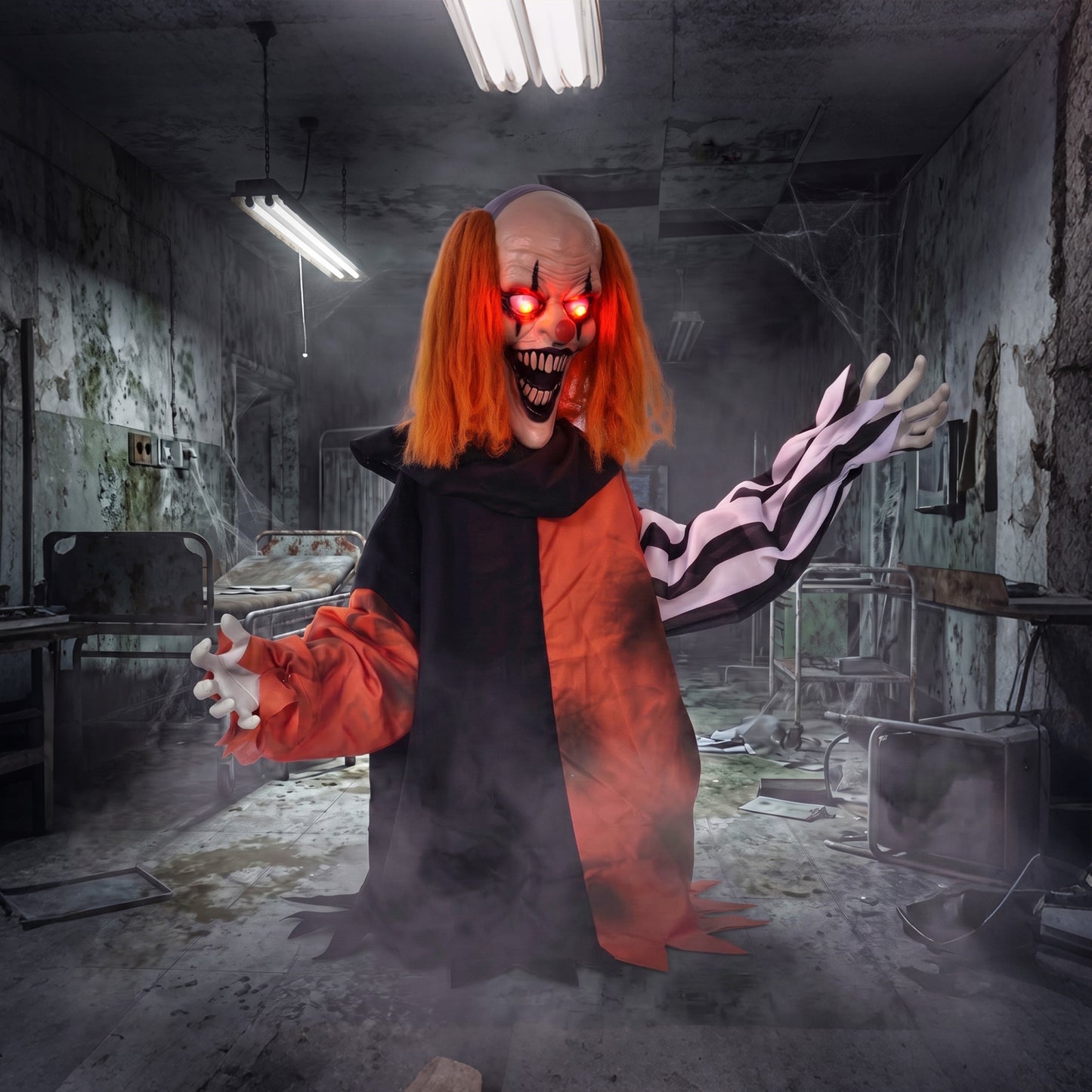 Animated Halloween Clown with Face Changing Animatronics