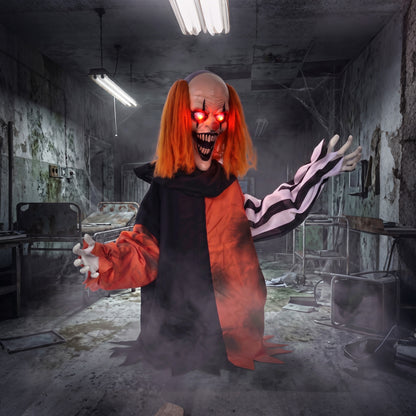 Animated Halloween Clown with Face Changing Animatronics