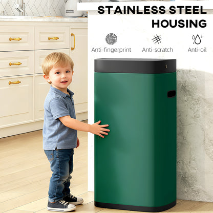 50L Sensor Bin, Touchless Kitchen Bin, Battery Operated, Dark Green