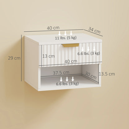 Floating Nightstands Set of 2, Modern Wall Mounted Bedside Tables