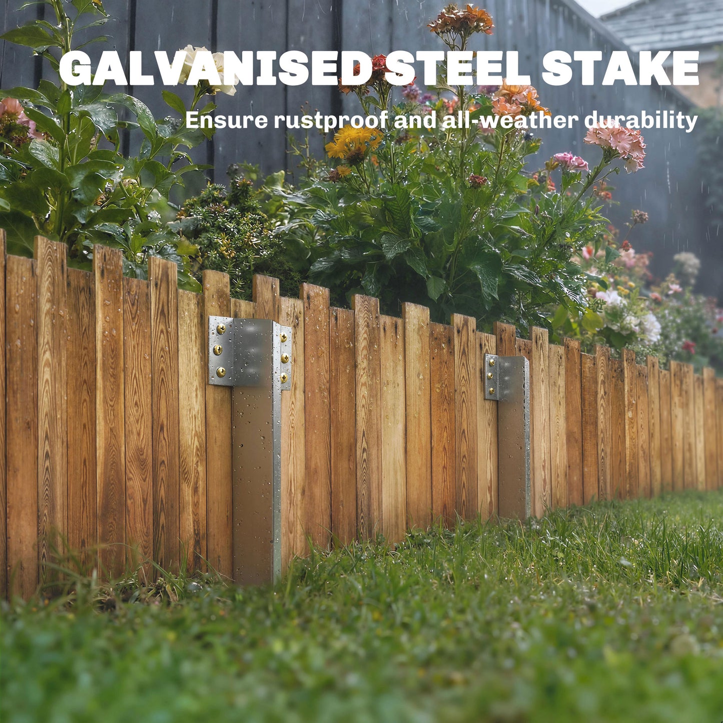20 Pack Railway Sleeper Brackets, 41 cm Galvanised Sleeper Stakes