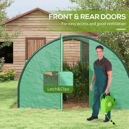Polyethylene Upgraded Structure Walk-in Polytunnel Greenhouse, 6 x 3(m), Green