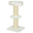 2 Tier Sisal Sherpa Cat Tree with Basket Cushion Sisal Post Cream White