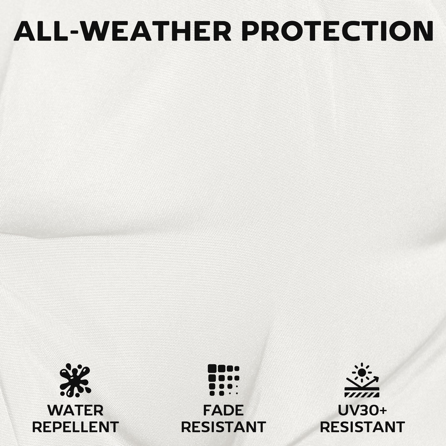 2Pcs Garden Chair Cushions, Waterproof Seat Pads, Cream White