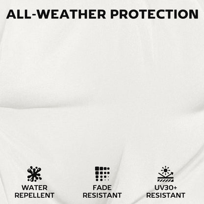 2Pcs Garden Chair Cushions, Waterproof Seat Pads, Cream White