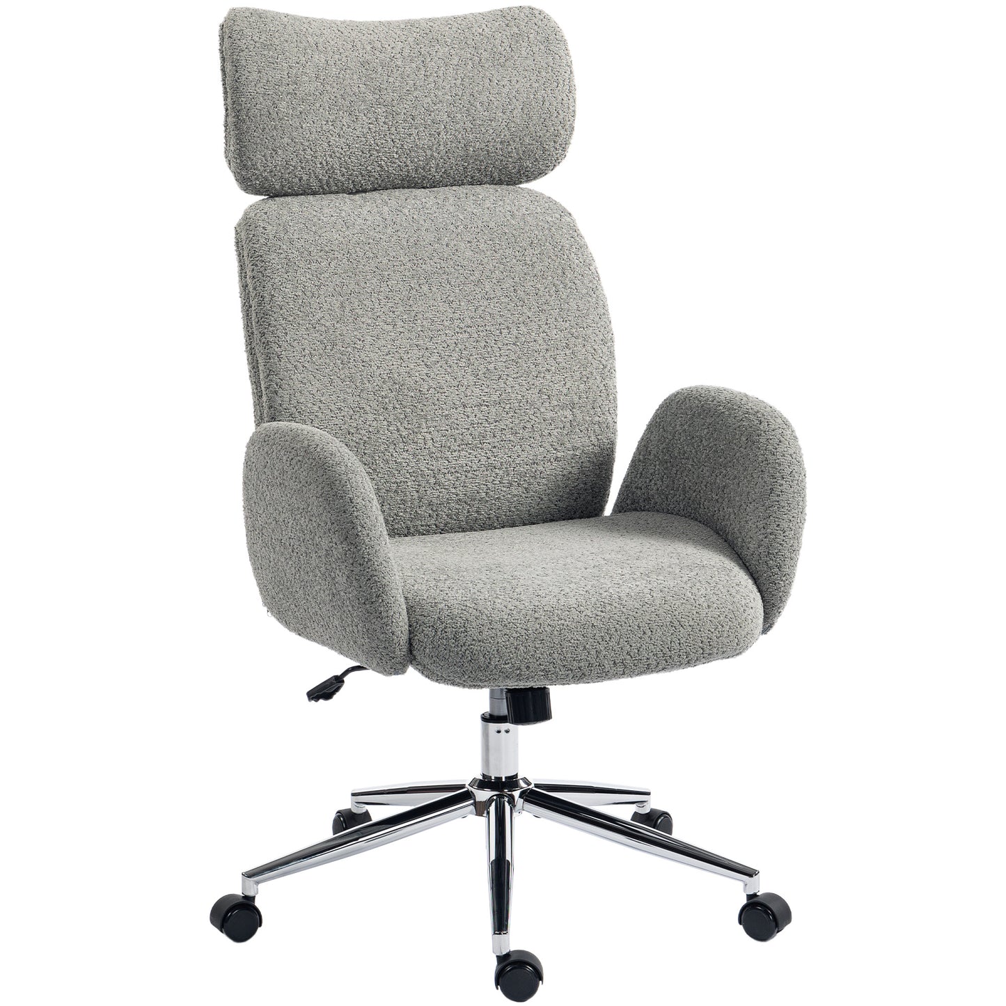 Office Chair with Adjustable Headrest, Comfy Desk Chair, Dark Grey