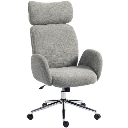 Office Chair with Adjustable Headrest, Comfy Desk Chair, Dark Grey