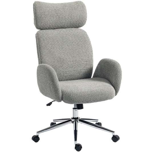 Office Chair with Adjustable Headrest, Comfy Desk Chair, Dark Grey