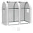 Tomato Greenhouse with 2 Roll-up Doors, 185 x 94 x 150cm, White