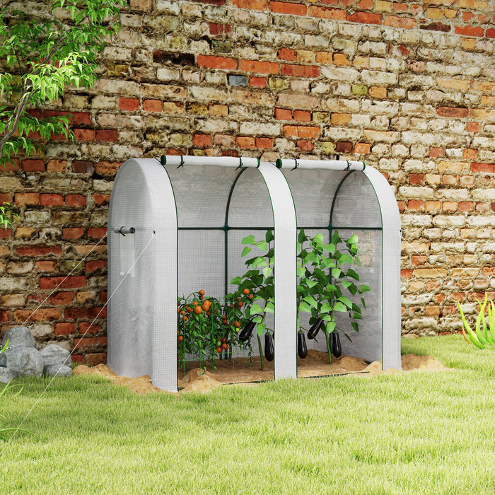 Tomato Greenhouse with 2 Roll-up Doors, 185 x 94 x 150cm, White