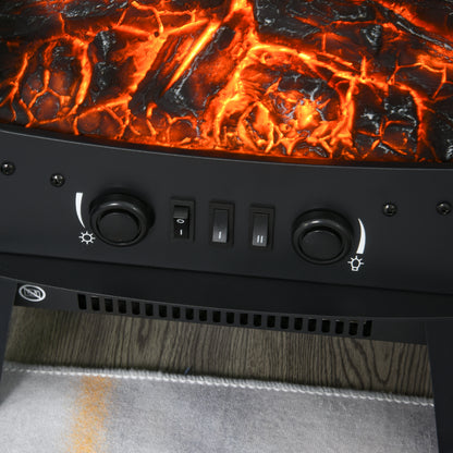 900W/1800W Freestanding Electric Fireplace w/ Adjustable Artificial Flame